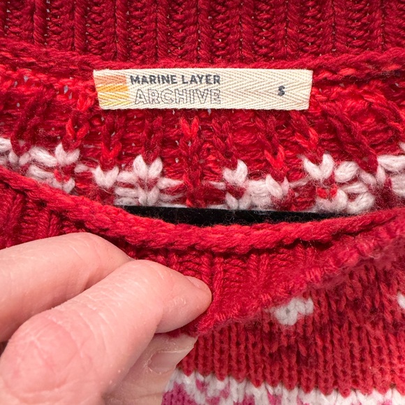 Marine layer crewneck sweater size small rainbow ivory alpine fair isle - Picture 3 of 7